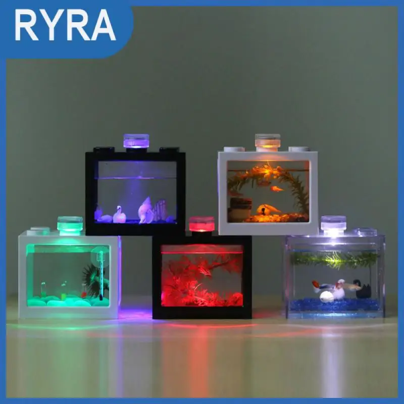 Lámpara Circular con Control de Color para acuario, miniluz LED para pecera, decoración del hogar, accesorios para acuario