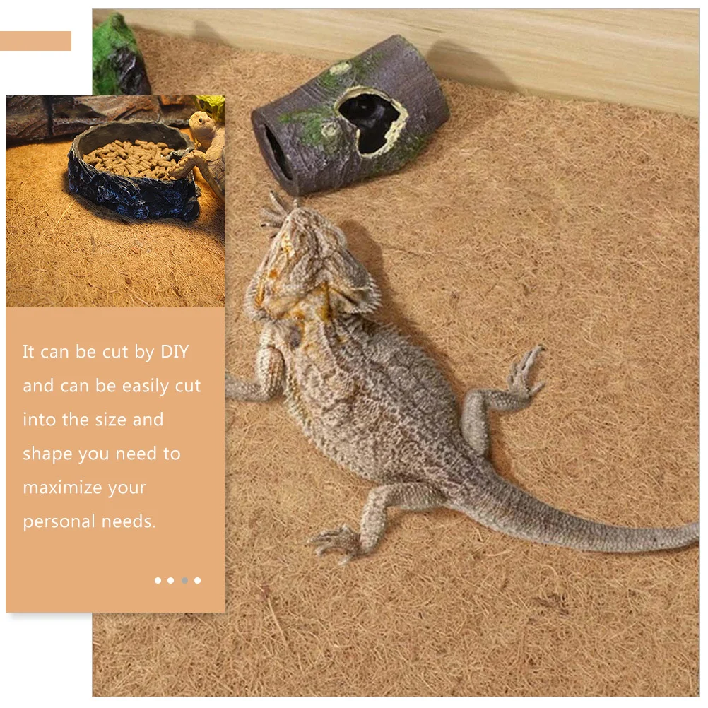

Jute Worm Blanket Pad Reptile Bedding Carpet Mat Terrarium Substrate Brown Tank Accessories