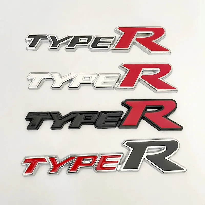 

3D Metal Type R Logo Letters Car Trunk Emblem Badge Decal For Honda City Hrv Accord Civic EP3 Mugen Fit TypeR Sticker Accessorie
