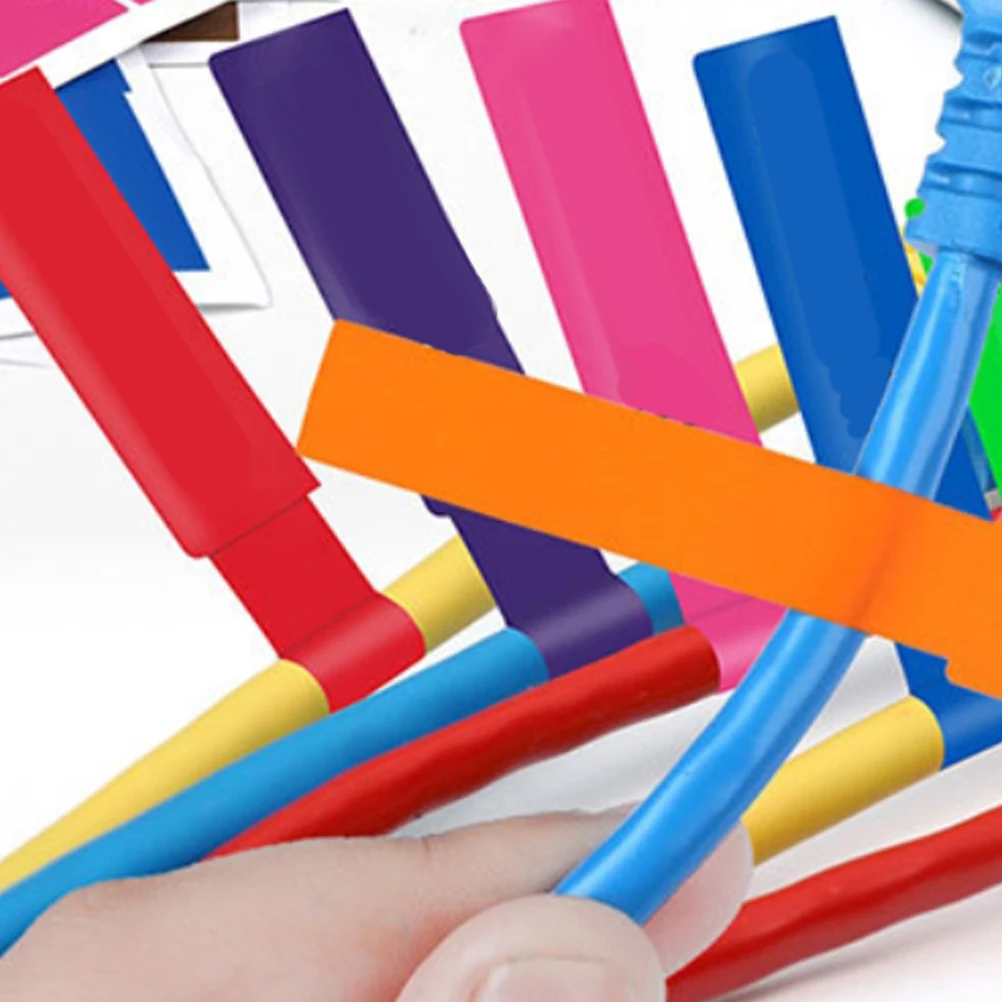 

20 Sheets 200 Labels Cable Tags Wire Strips Self Adhesive Colorful Computer Office Home School Printable ganizer