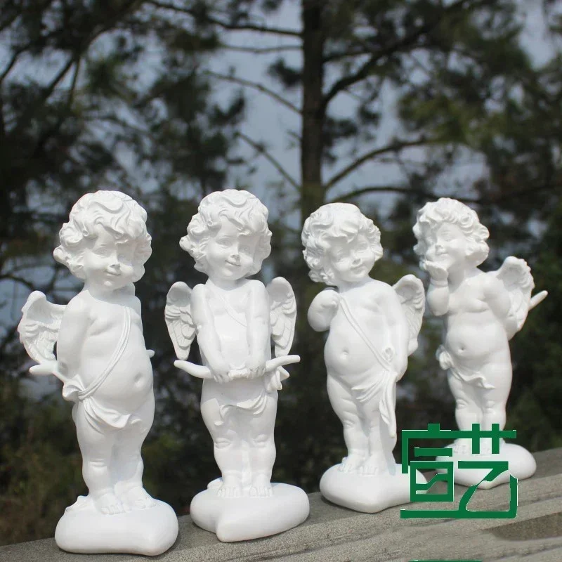 European Home Decoration Resin Accessorie Crafts Wedding Gift Handmade Cute Angel Love Cupid Figurines Bedroom Desktop Ornaments