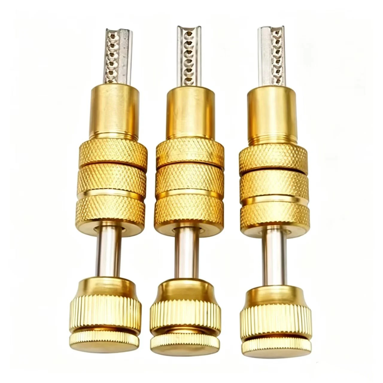 Top Quality 3PCS Two-Row Semi Circle Keyway 11 Pins Dimple A.B KABA Locksmith Toolkit Tools Spring Loaded Bump Lock Tools