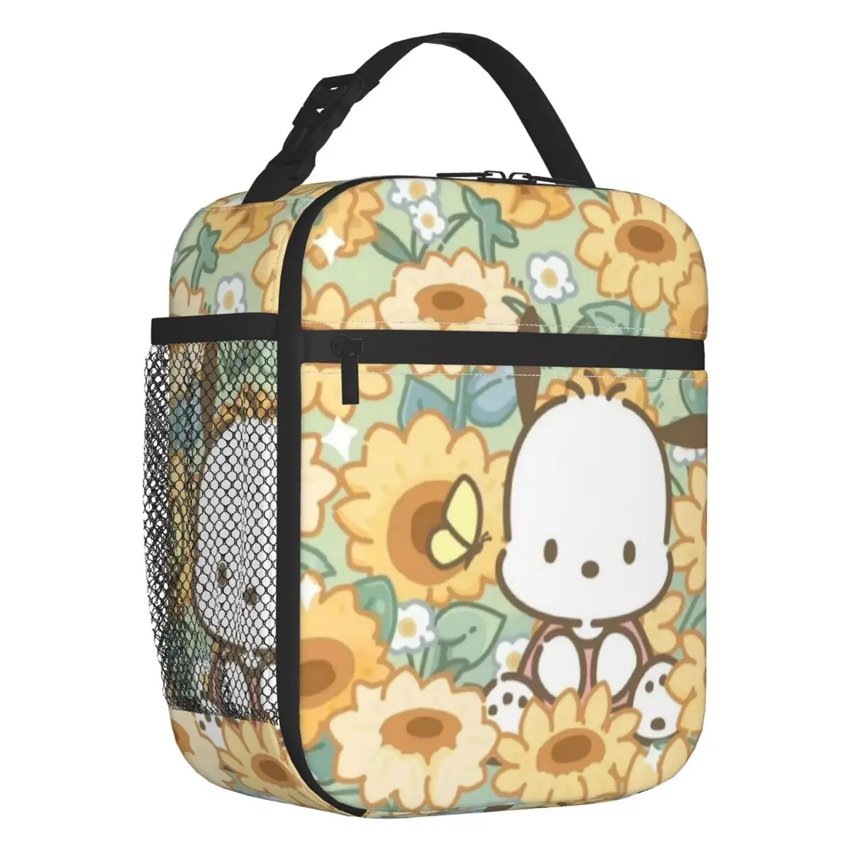 

Custom Pochacco Kawaii Anime Insulated Lunch Bag for Work School Cute Cartoon Portable Cooler Thermal Lunch Box