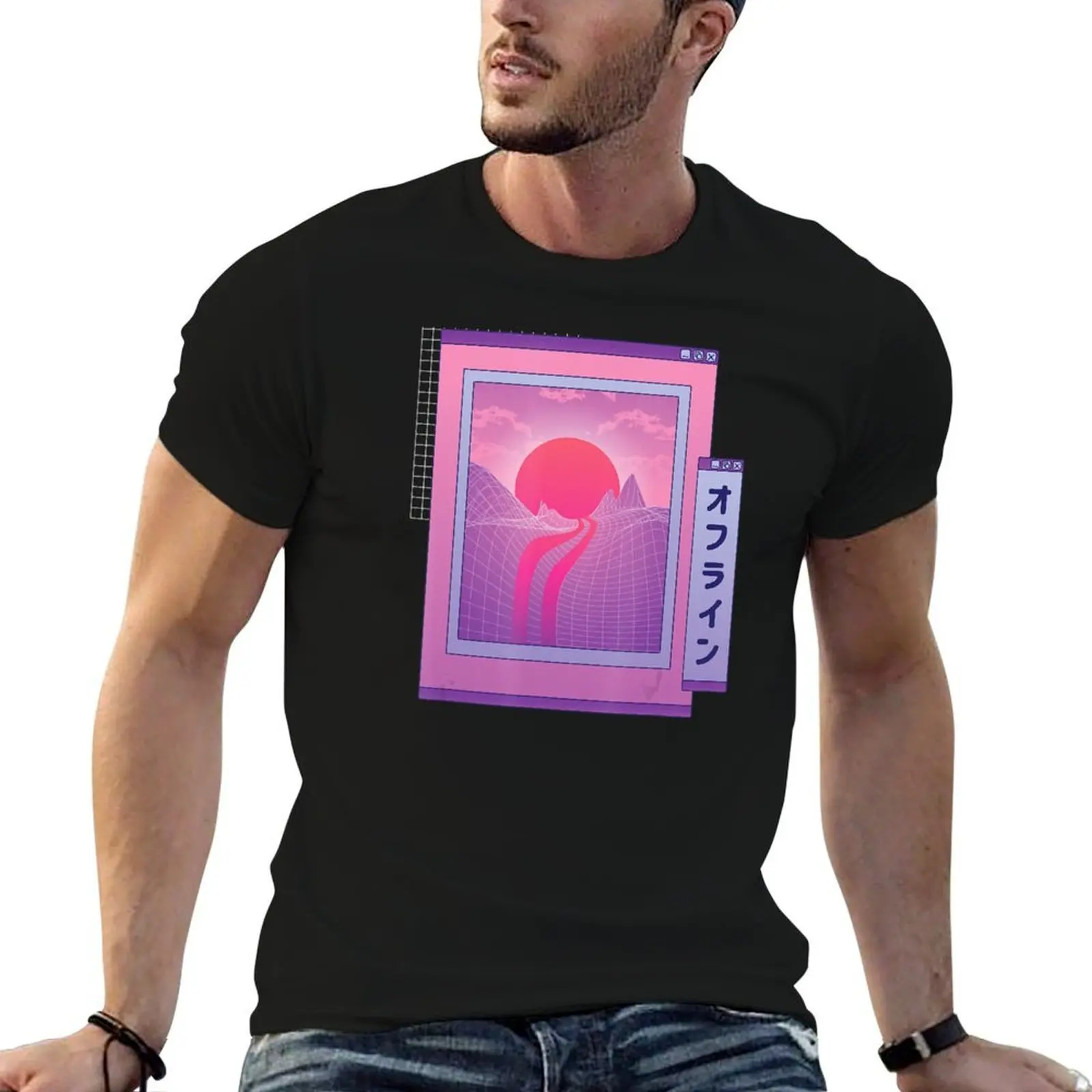 Aesthetic Japanese Retro Japan Anime Glitch Vaporwave T-Shirt custom t-shirts graphic shirts men t shirts