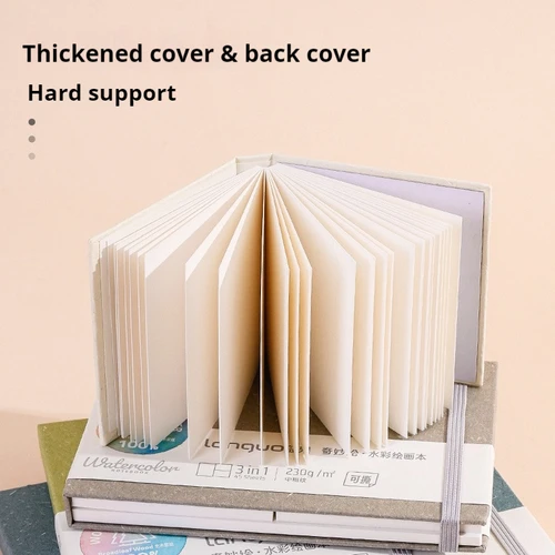 Imagen 2 del producto Mini libro de papel de acuarela en forma de lágrima 100% de algodón, cuaderno de dibujo para diario, 230g, papel de dibujo para estudiantes de arte, cuaderno de bocetos, libro de pintura