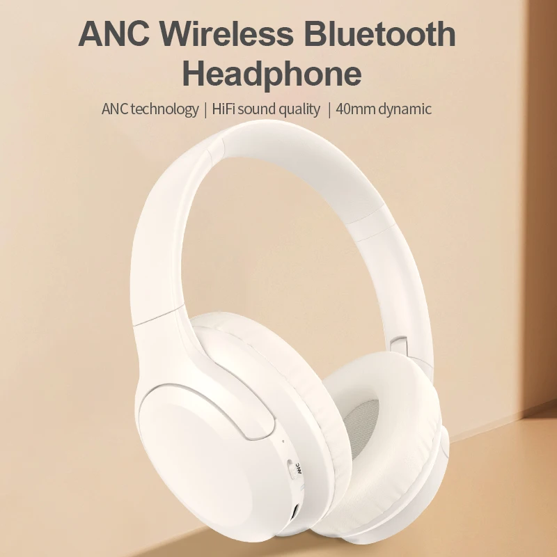 PARAMITA ANC Noise Canceling Headphones A1 Wireless Bluetooth Headphones BT5.3 400mAh Over-Ear Foldable for Sports Work Games