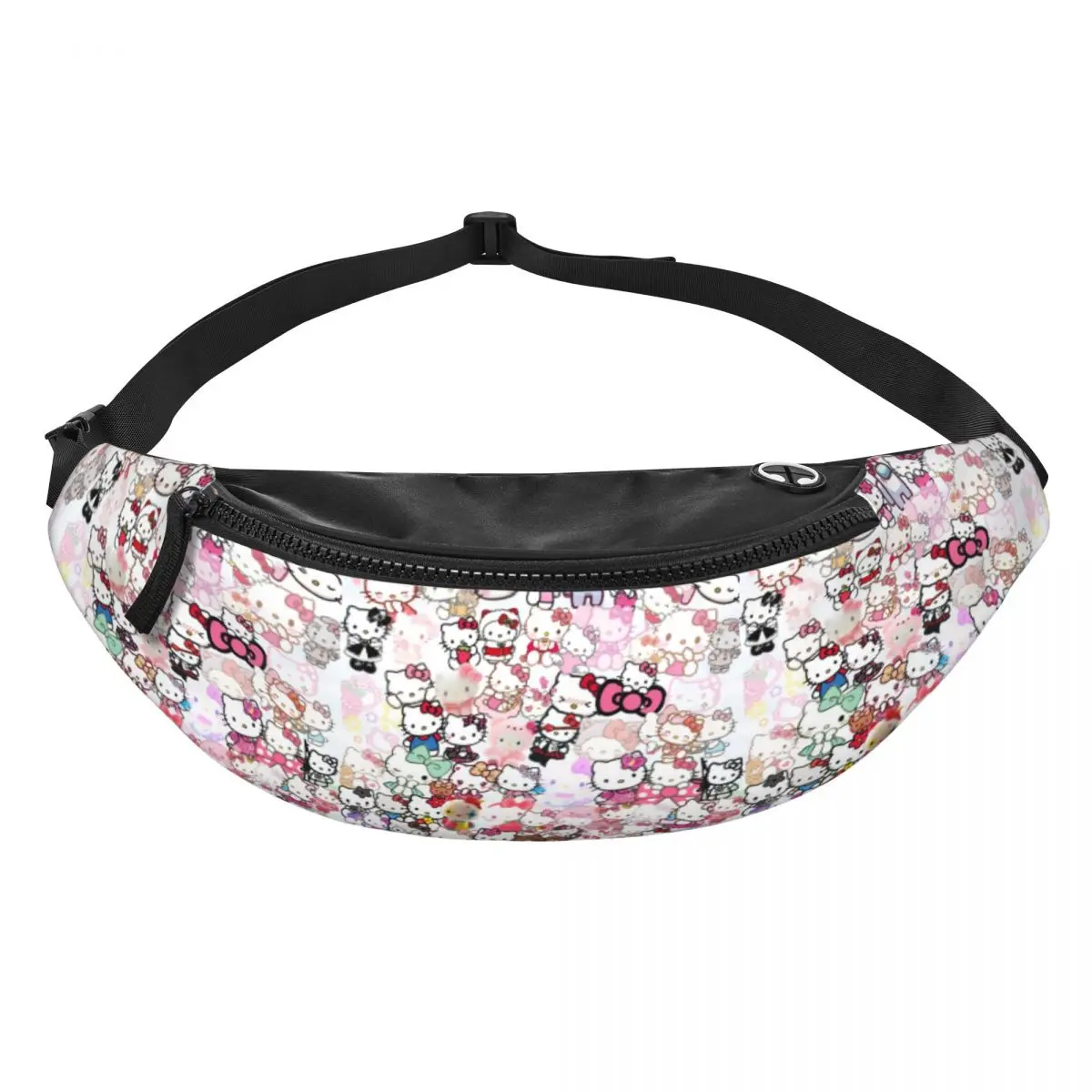 Custom Hello Kitty Art Fanny Pack for Women Men Cool Crossbody Waist Bag Traveling Phone Money Pouch