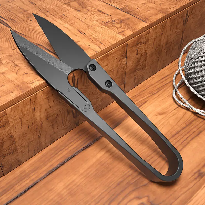 1pc Sewing Scissors, Stainless Steel U-shaped Spring Scissors, Portable Mini Embroidery Clipper, Stitching Snip For DIY
