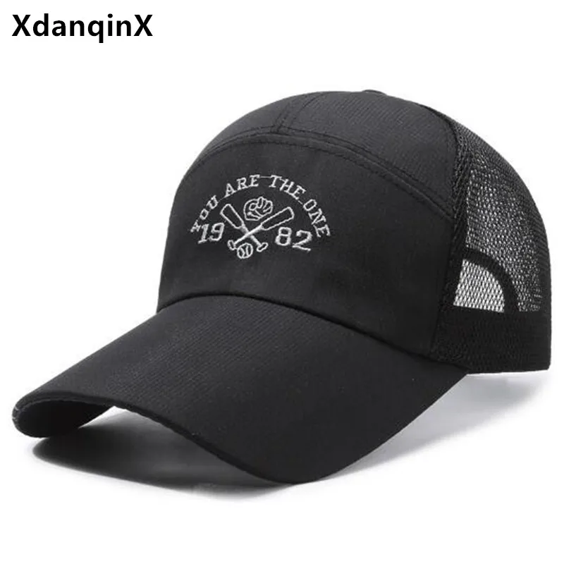 

New Summer Mesh Breathable Baseball Caps For Men Golf Cap Camping Fishing Hat Extended Brim Sunscreen Travel Hat Women's Hats