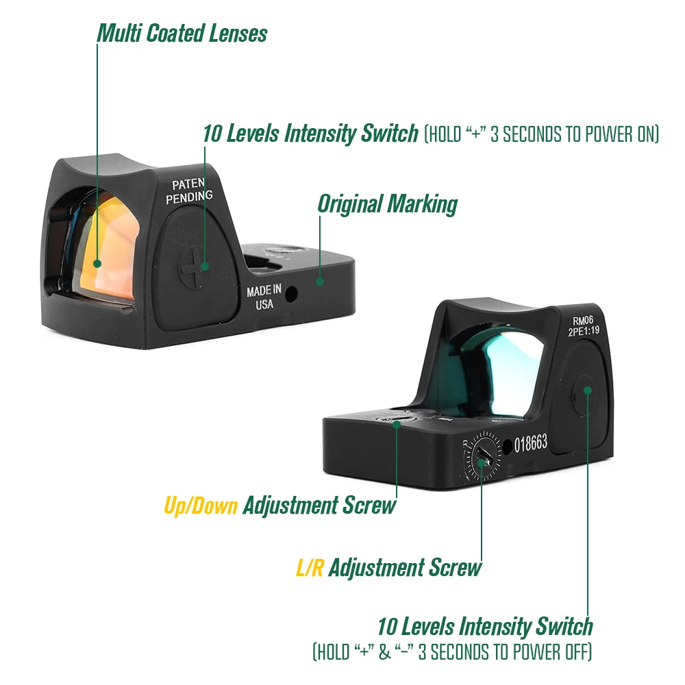 SPEC OPTICS Factory OEM Mini Red Dot Reflex Sight Type2 Red Dot Retcle Hunting Sight