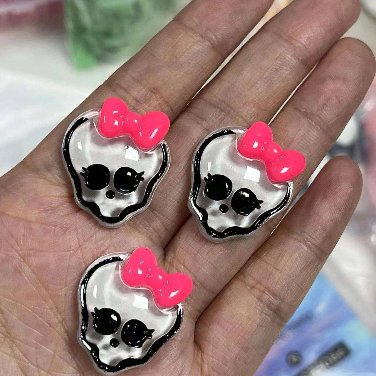 10pcs Bulk Sales Resin Halloween Ghost Screaming Flat Back Scrapbooking DIY Nail Craft Decoration Refrigerator Sticker Supplies