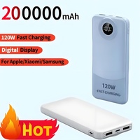 200000mAh Large Capacity Power Bank 120W Fast Charging Portable Charger Mobile Power External Battery For iphone Xiaomi Samsung