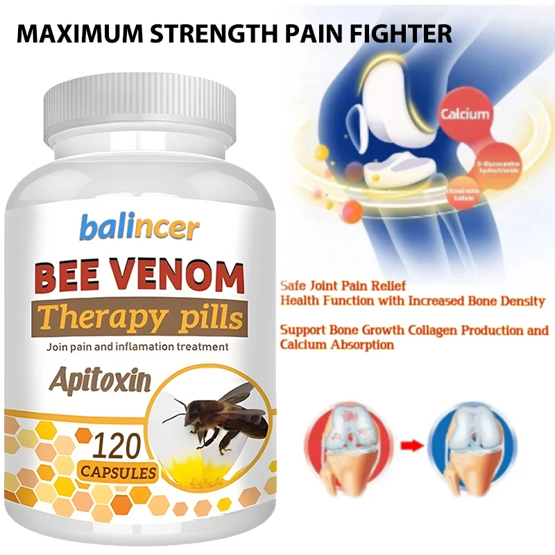 Natural bee venom extract - soothing capsules for mobility and flexibility, antioxidant, natural, safe, effective and non-GMO