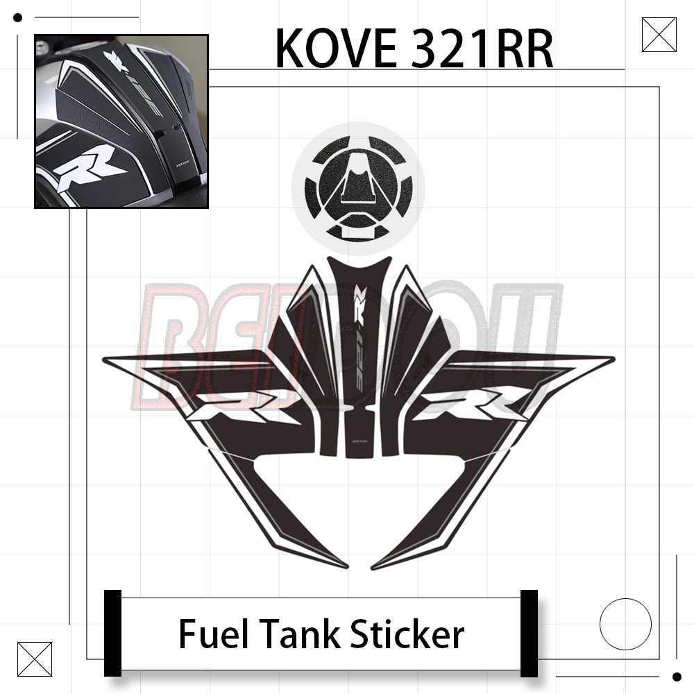 

For KOVE 321RR RR321 321 RR Motorcycle Modified Fuel Tank Sticker Fishbone Sticker Rubber Non-slip Body Sticker