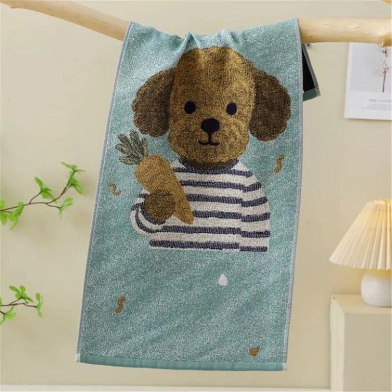 مناشف وجه كرتونية للنساء والأطفال، أربع طبقات من القطن الشاش، 35*75 سم، قطعة واحدة، رقيقة، للحمام، 10 أنماط