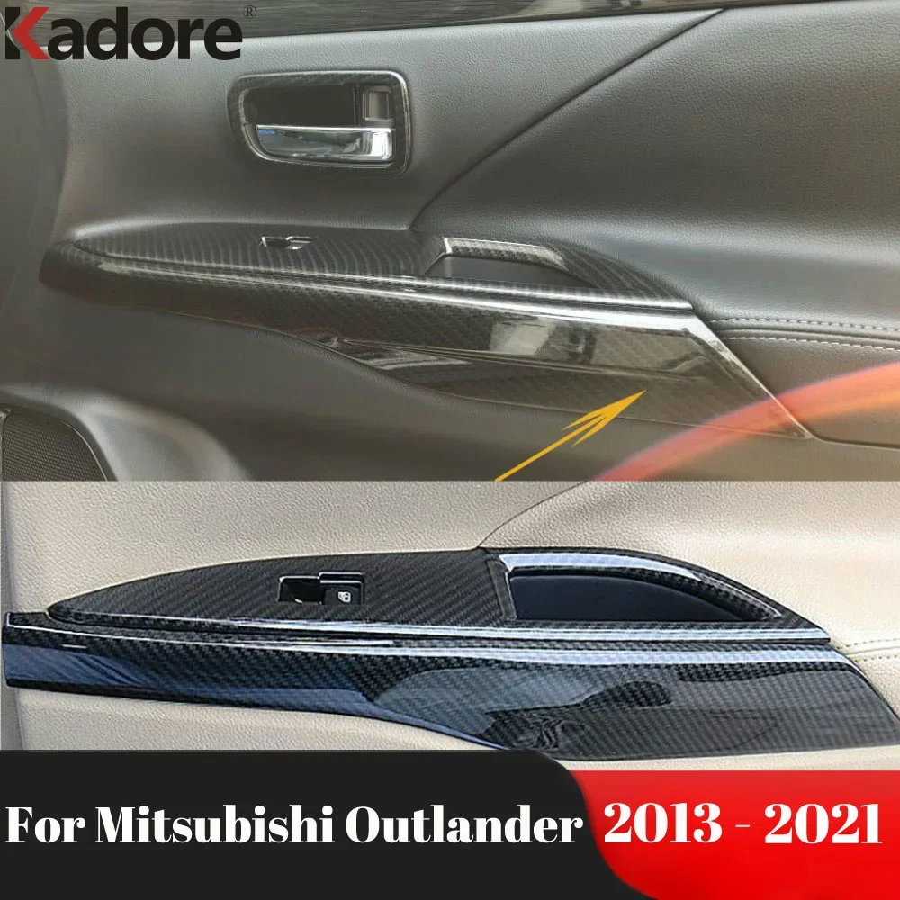 

Для Mitsubishi Outlander 2013-2021 карбоновый внутренний дверной подлокотник, ручка, накладка, переключатель подъема окна, панель, накладки, автомобильные аксессуары