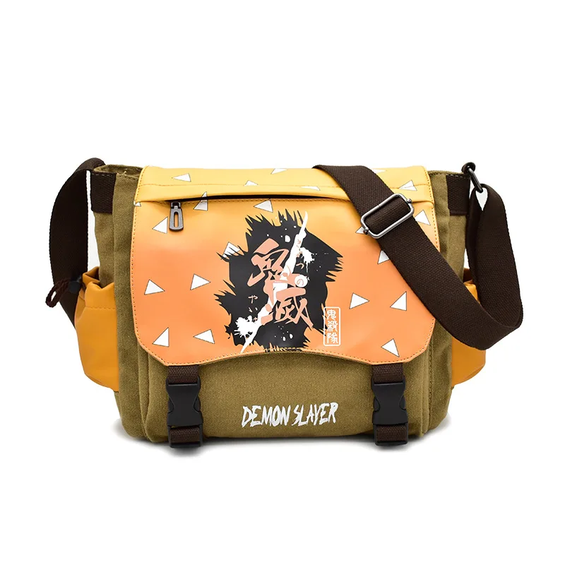 Anime Crossbody Bag for men Demon Slayer Kimetsu No Yaiba Bags Agatsuma Zenitsu Kamado Nezu School Bags Canvas Laptop Bag