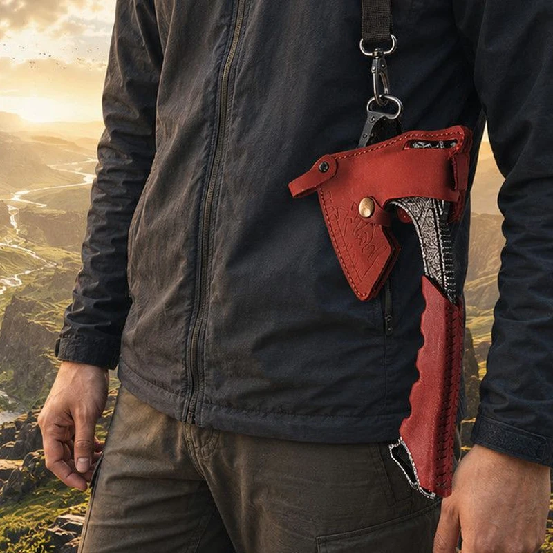 Outdoor Portable EDC Multifunctional Longquan Hand Forging Tactical Axe Camping Hiking Car Emergency Tool