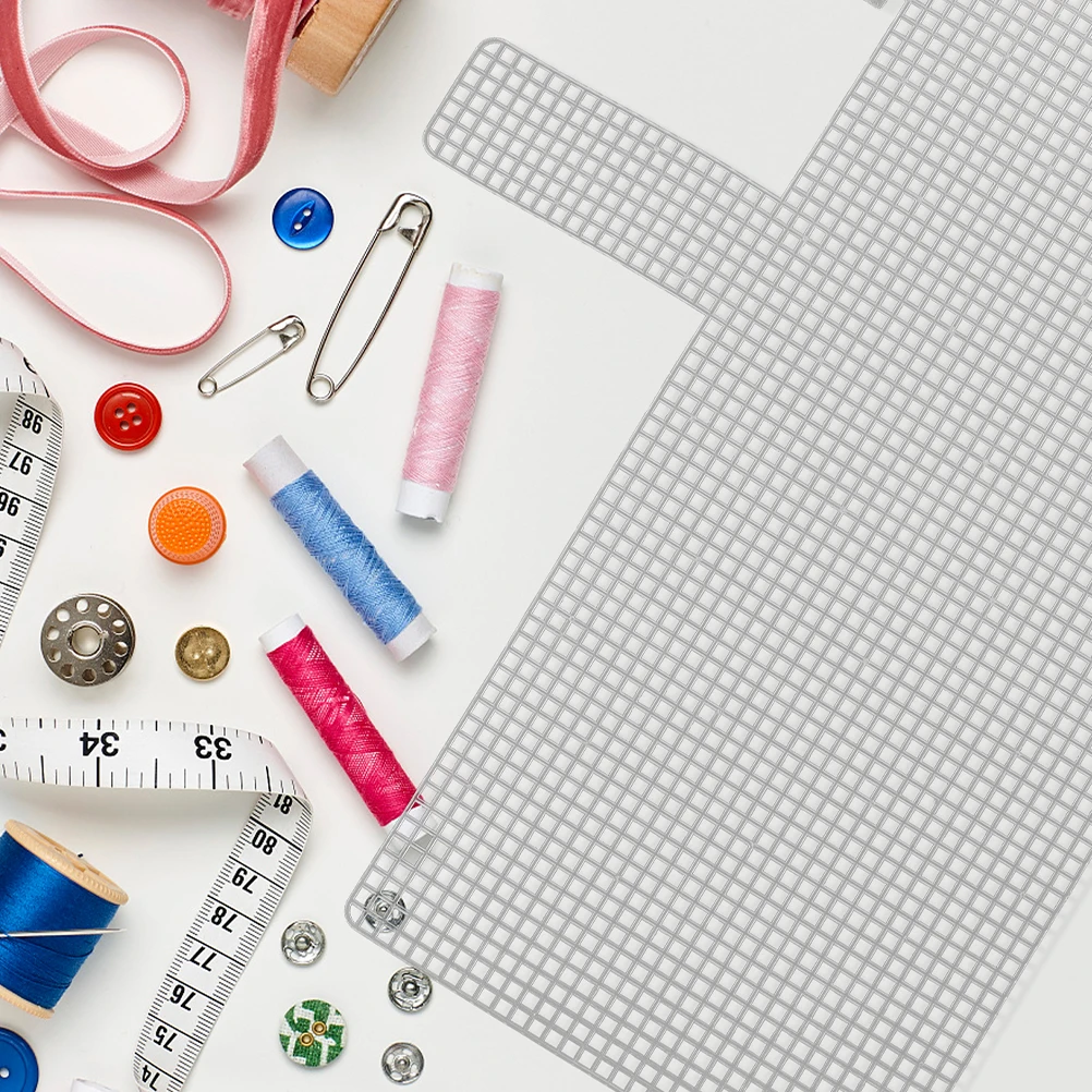 

10pcs Handwoven Mesh Diy Crafting Handbag Accessories Making Plate Bagged Plastic Kit Material Crochet Canvas Purse Blank