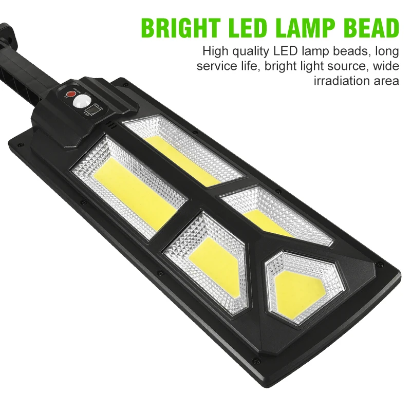 ไฟพลังงานแสงอาทิตย์กลางแจ้ง182 SMD COB 3000LM ไฟ LED รักษาความปลอดภัยพร้อมรีโมทควบคุมการเคลื่อนไหวเซ็นเซอร์แสงกันน้ำมี3โหมด