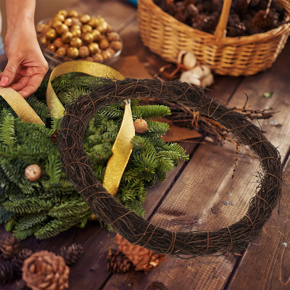 

DIY Wreath Frame Natural Rattan Circle 10 Inch for Floral Garlands Crafts Holiday Wedding Decor Wreath Making Forms Supplies