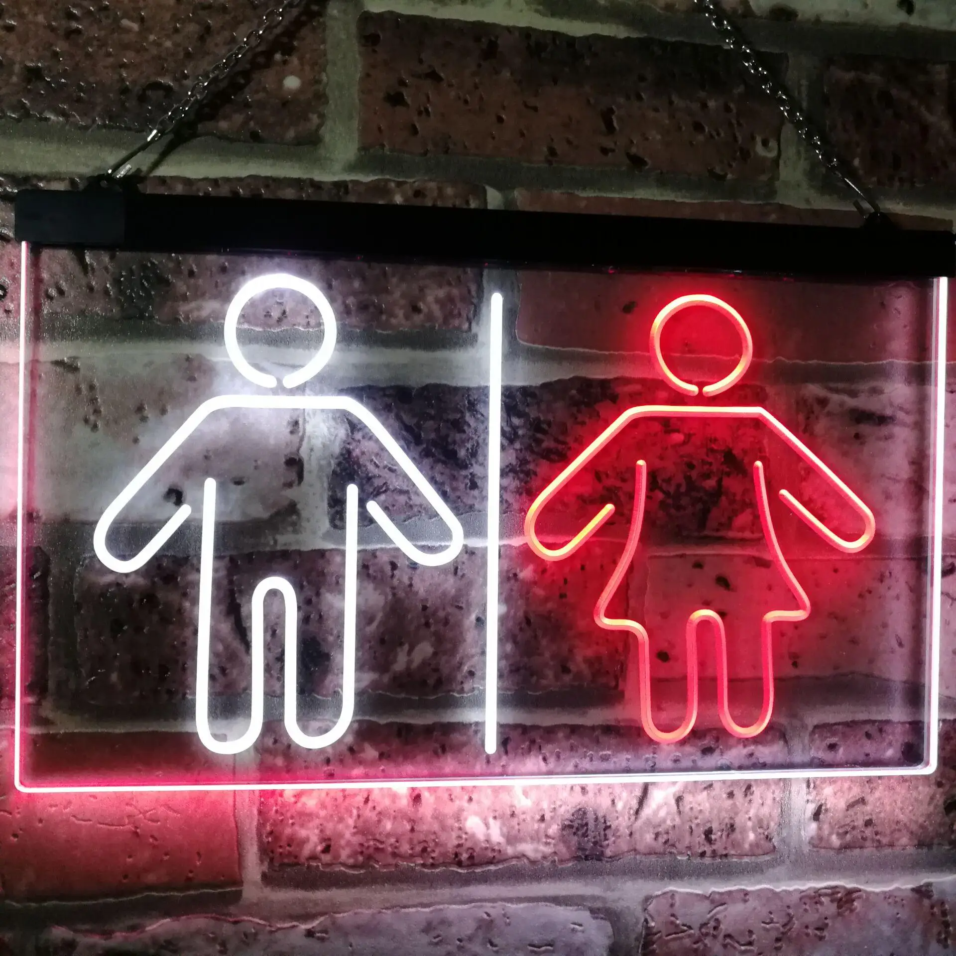Toilet Man Woman Male Female Washroom WC Restroom Dual-color LED Neon Sign st6-i3047