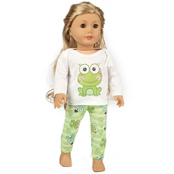 18Inch Super Realistic Reborn Doll Green Frog Clothes For Autumn And Winter Ldeal Doll Clothes Set Toy Accessory Dolls Kids Gift