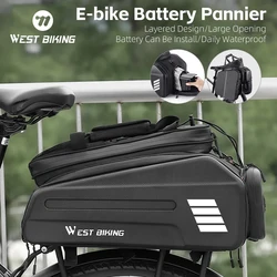 WEST BIKING MUltifunction Bike Bag 20L Large Capacity Bicycle Pannier Waterproof E-Bike Battery Bag MTB Road Bike Accessories