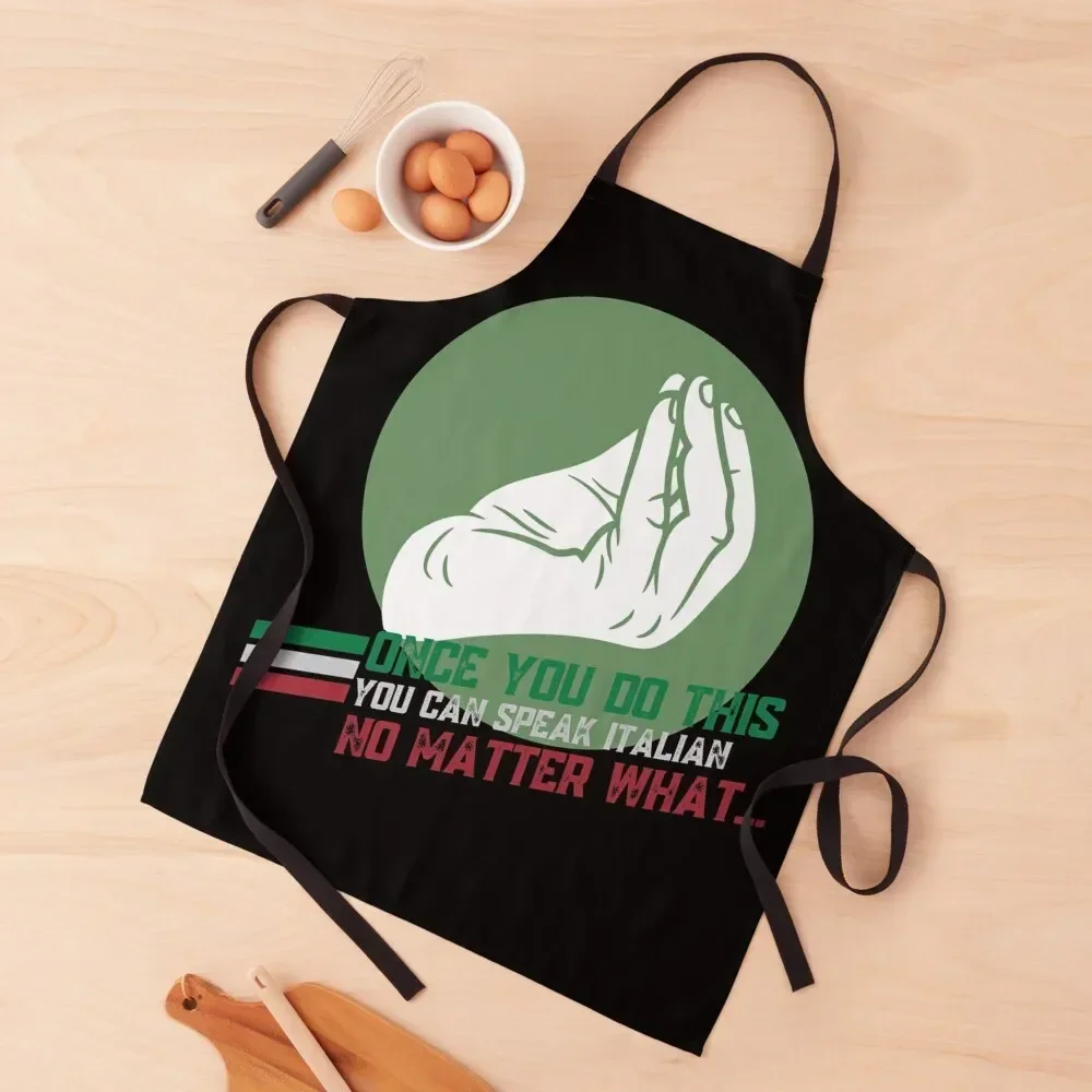 

Italian Hand Gesture Italia Italy Italiano Apron kitchen clothes for men Christmas gift Apron