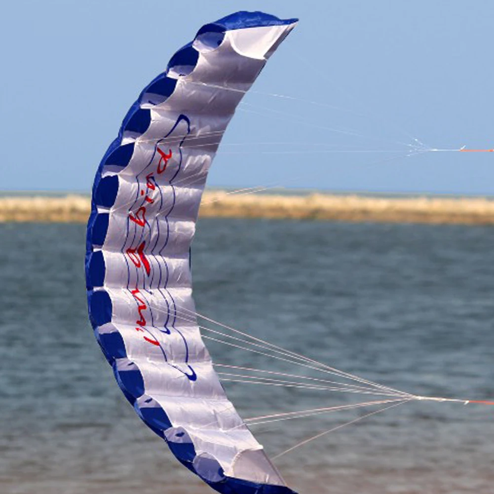 Cerf-volant parafoil double ligne, tresse de puissance de haute qualité, kitesurf professionnel, grand 1.4m avec 2 poignées pour la plage et le plaisir en plein air