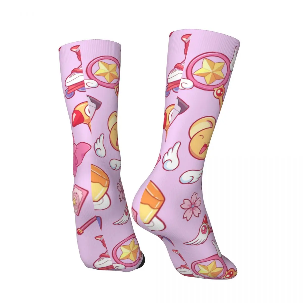 0-Sakura Card Captor - Pink Socks Retro Stockings Autumn Anti Skid Ladies Socks Soft Pattern Skateboard Socks