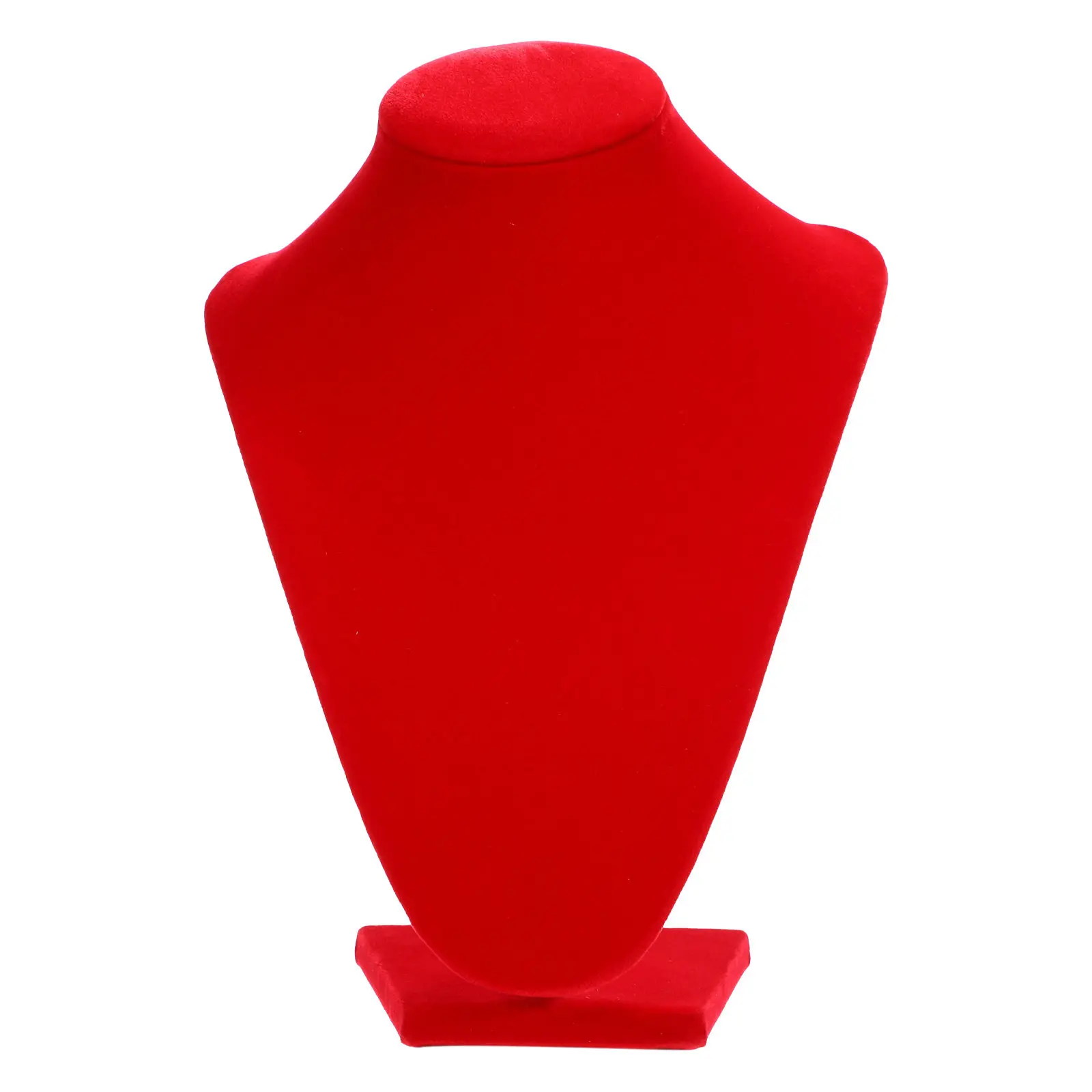 

Elegant Red Necklace Display Stand V-Neck Jewelry Bust Mannequin Style Holder for Necklaces Pendants Chains Retail Store Vanity