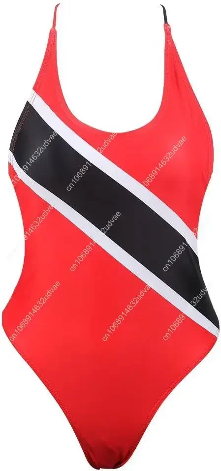 

Женский цельный купальник с карибским флагом, раста, монокини, стринги, купальный костюм