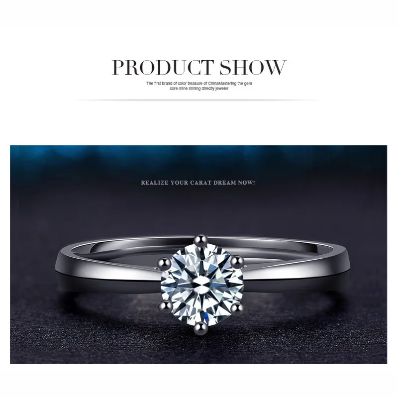 

100% 925 Sterling Silver Woman CZ Crystal Wedding Engagement Finger Rings Super Shinning Cubic Zirconia Fine Jewelry