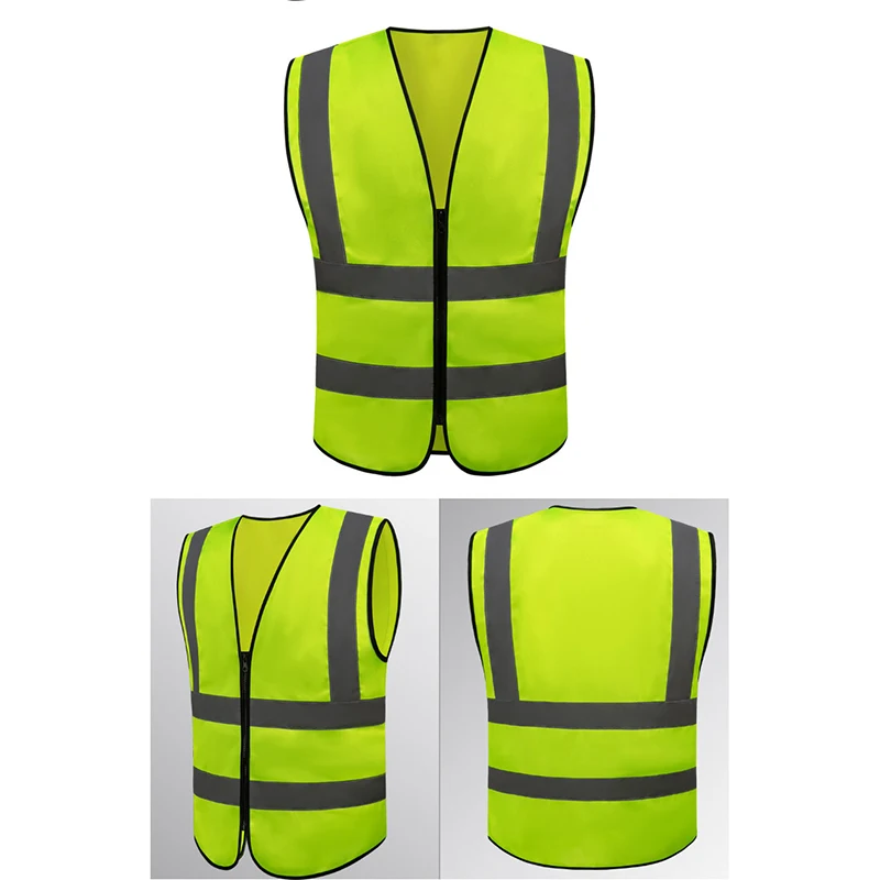 1pc Neon Security Safety Vest High Visibility Reflective Stripes Orange & Yellow Quality New Arrival 2021