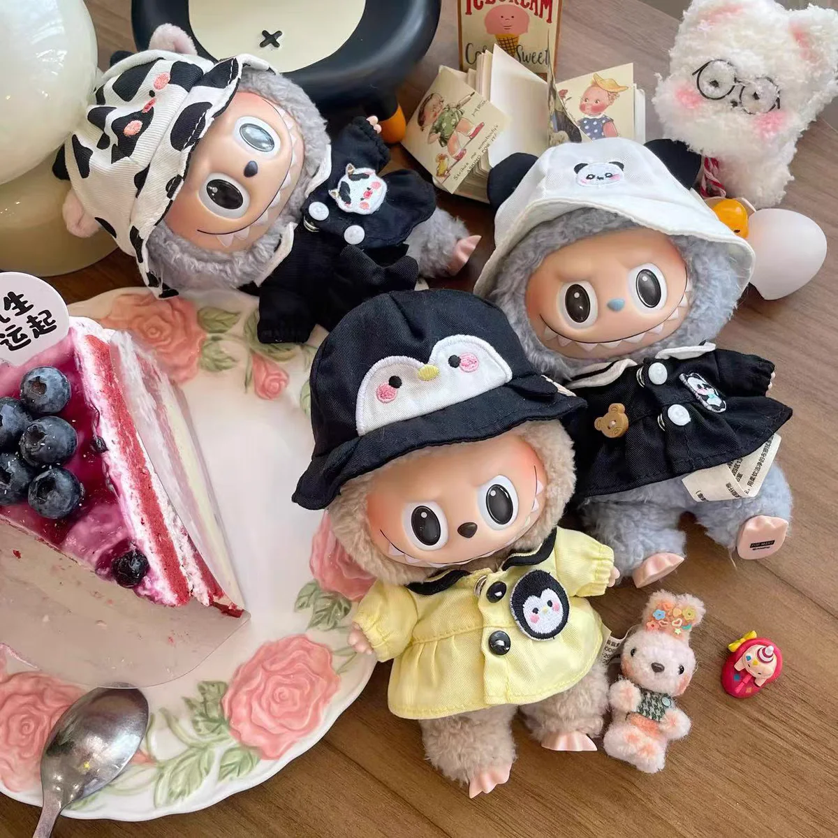 

For/clothe 17cm Labubu Clothes New Labubu Figurine Clothes Are Heartwarming Macaron Vinyl Face Labubu Clothes Are Available