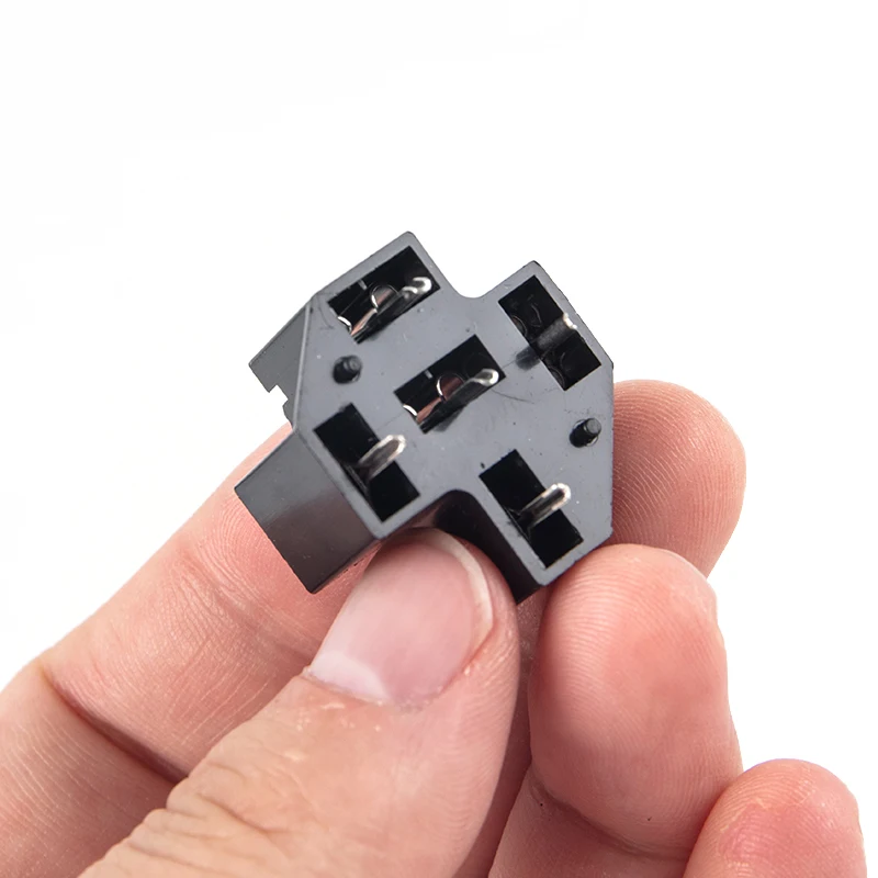 5 Pins Car SPDT Relay Socket Connector Adaptor Auto PCB Board Mount Base Holder with 6.3mm Terminals