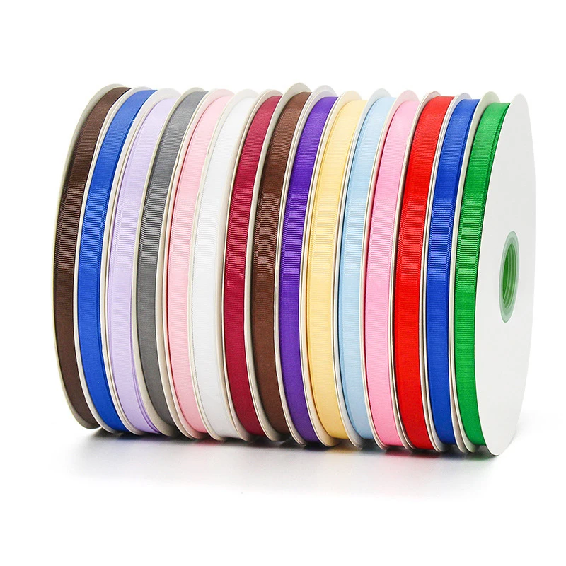 100Yards 100% Polyester 10mm Grosgrain Ribbon Solid Color Double Face Grosgrain Ribbon Roll For Gift Wrapping