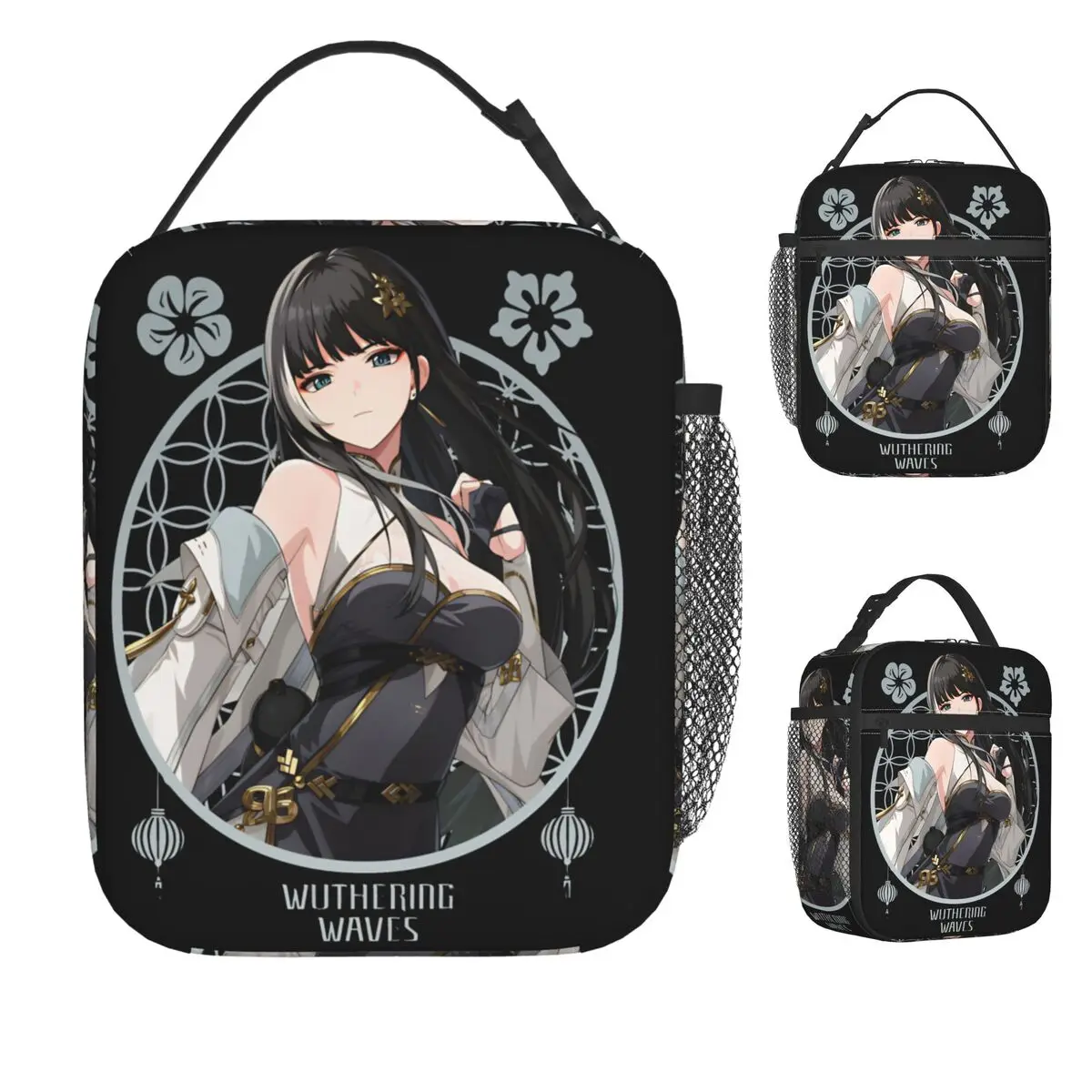 

Сумка для обеда Baizhi Wuthering Waves, милый ланч-бокс, пляжная портативная сумка-тоут на молнии, сумки-холодильник с принтом