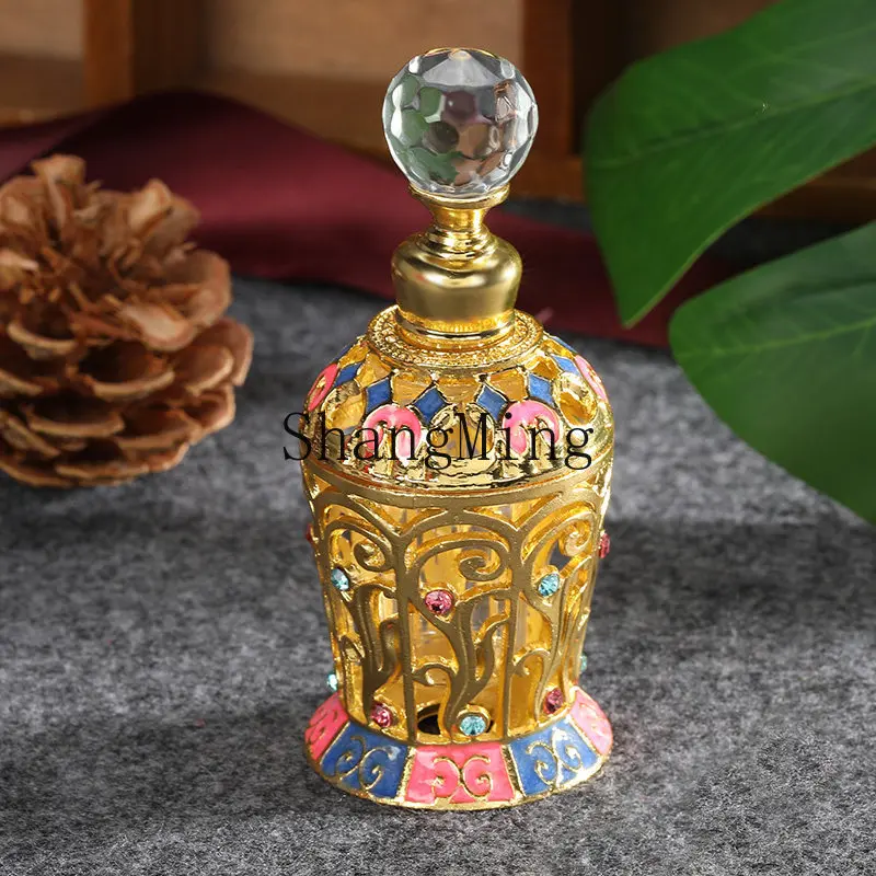 FG10ML leak-proof retro glass perfume sub-packaging empty bottle enamel essential oil bottle cosmetic alloy water bottle