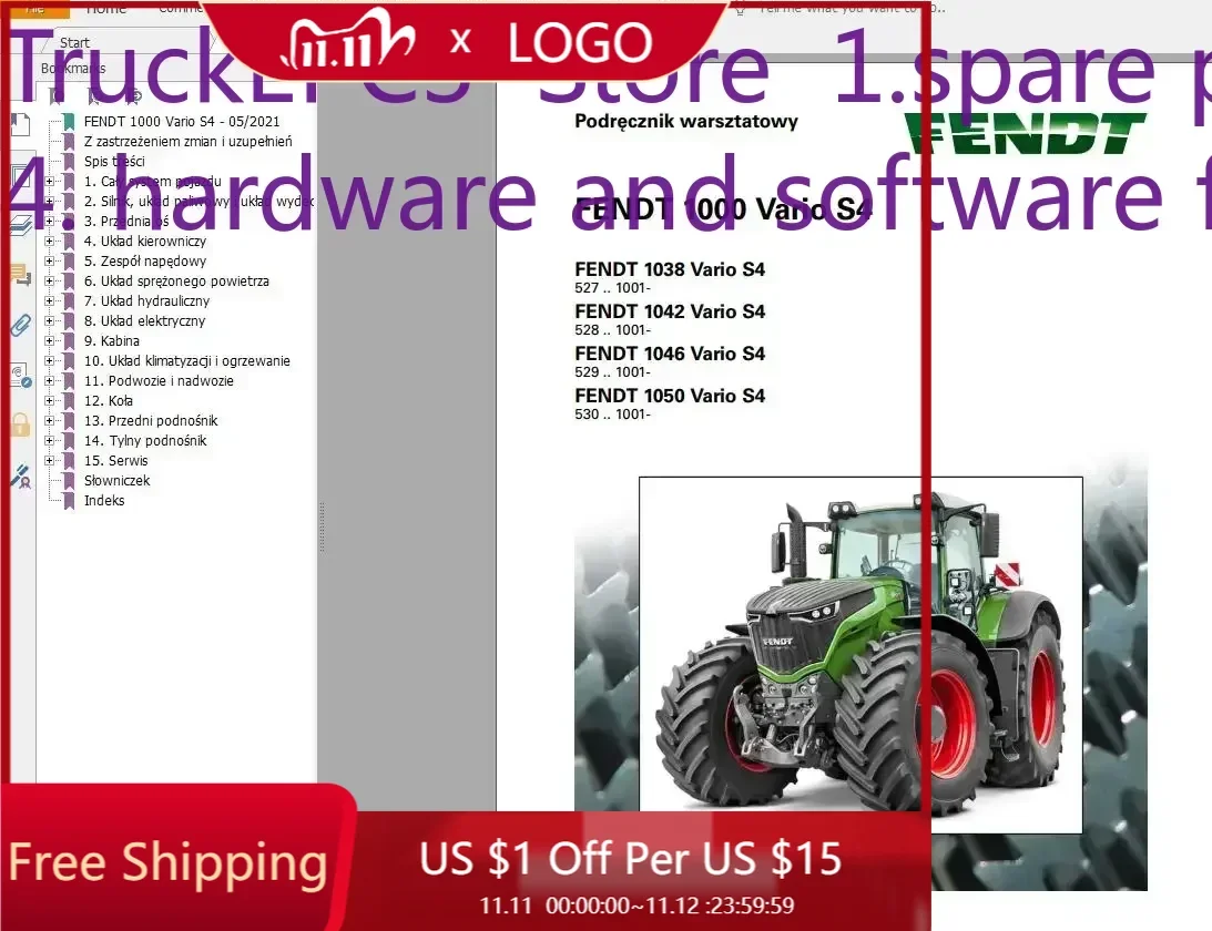 TruckEPC3 FENDT TRACTOR 9.4 GB PDF Updated 2023 Polish Language Diagrams, Operator & Workshop Manuals