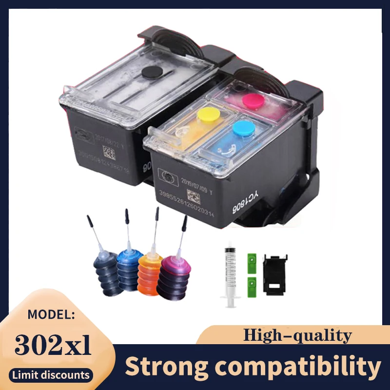 

vilaxh 302 Ink Cartridge Remanufactured For HP 302 302XL DeskJet 1110 2130 for HP302XL Envy 4520 NS45 Officejet 3630 3639