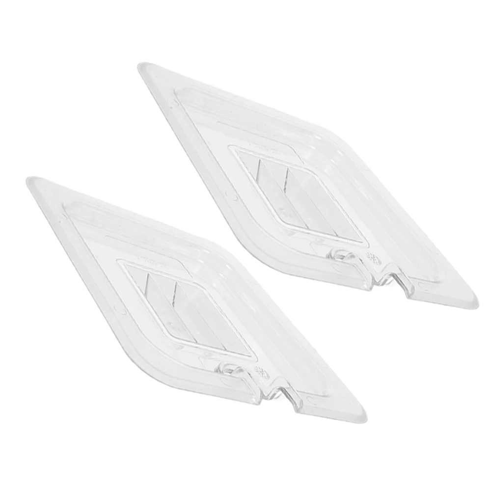 

2pcs Plastic Dining Plate Cover Clear Food Pan Lid Universal Hotel Restaurant Reusable Transparent Storage Container