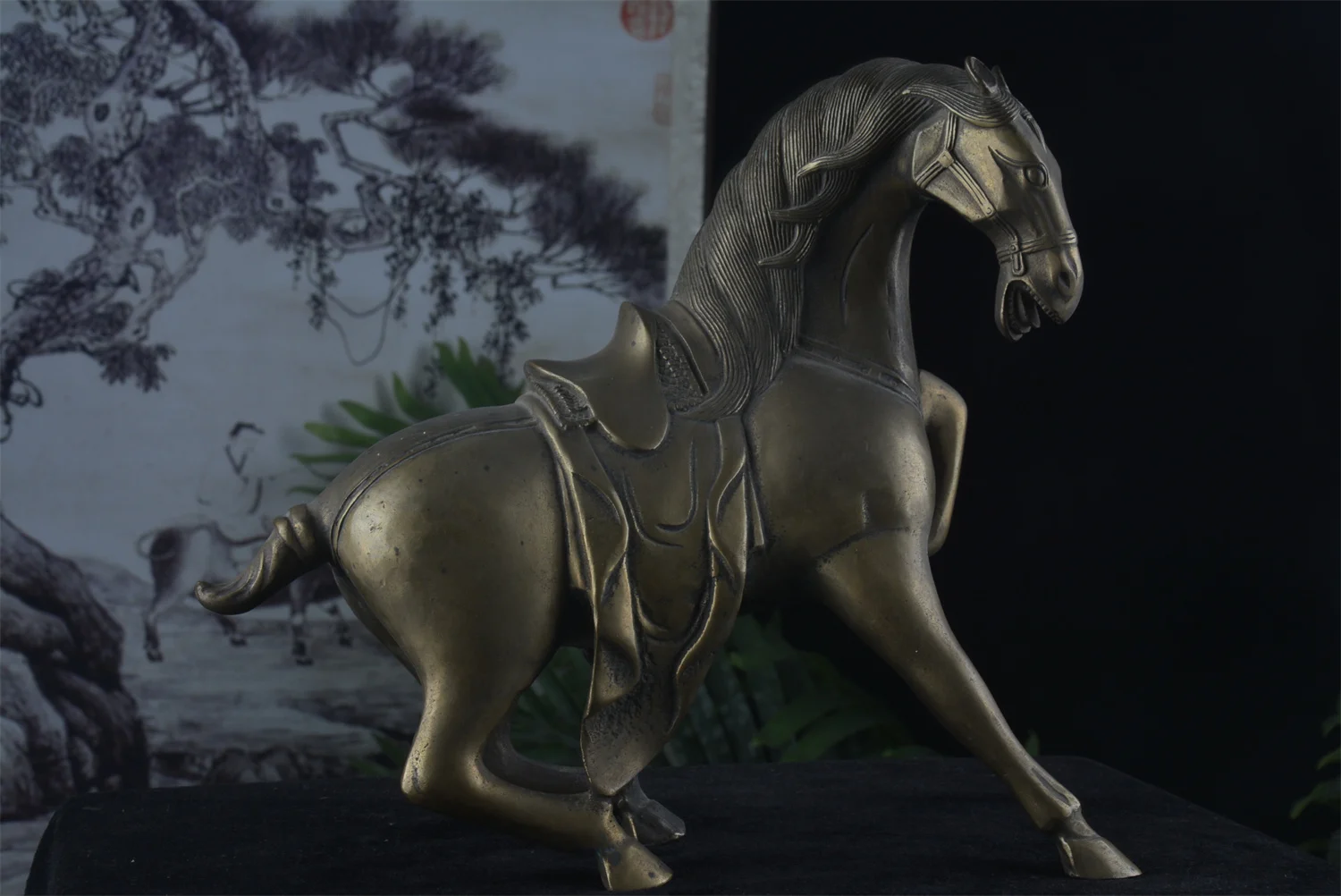 collection Qing Dynasty Silver horse statue/Sculpture,Free shipping