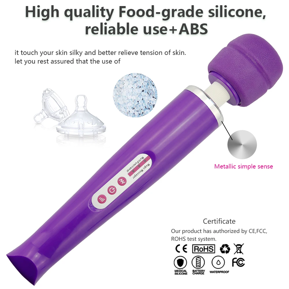 Powerful USB Magic Wand Vibrator Large AV G-Spot Nipple Massager Vagina Dildo Clitoral Stimulator Sex Toy Adult Women Women image 3