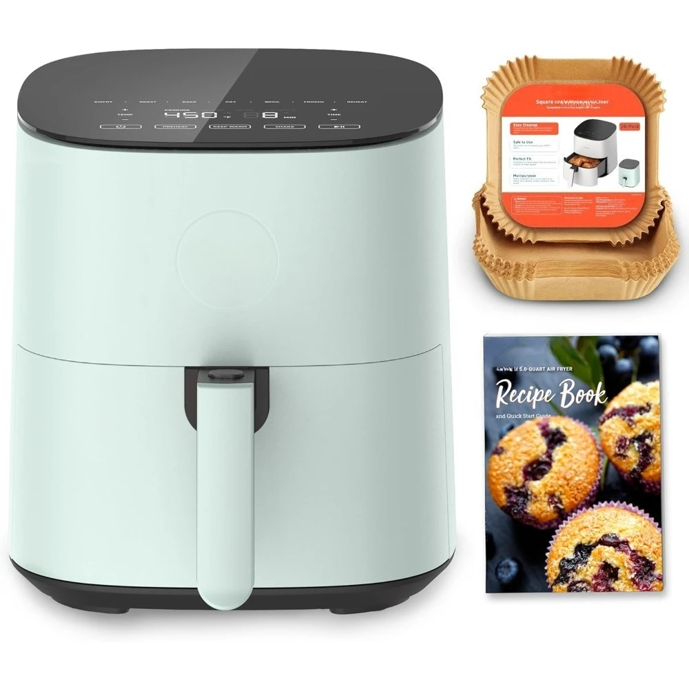 

Аэрофритюрница Pro LE 5Qt, с 20 бумажными вкладышами, 10 функций сухой, жареной и предварительной нагрева, напоминанием о встряхивании, до 450 ℉ , 85% меньше масла