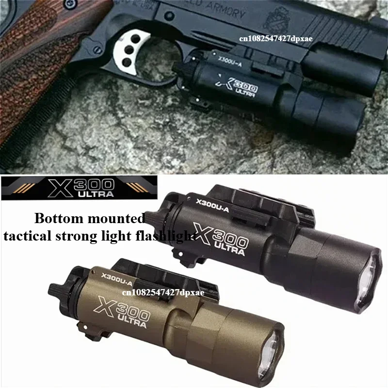 TacticaFlashlight X300-B/X300U-B/ XU35 Metal Pistol Gun Strobe LED Light Fit 20mm Rail Airsoft Hanging Hunting Flashlight