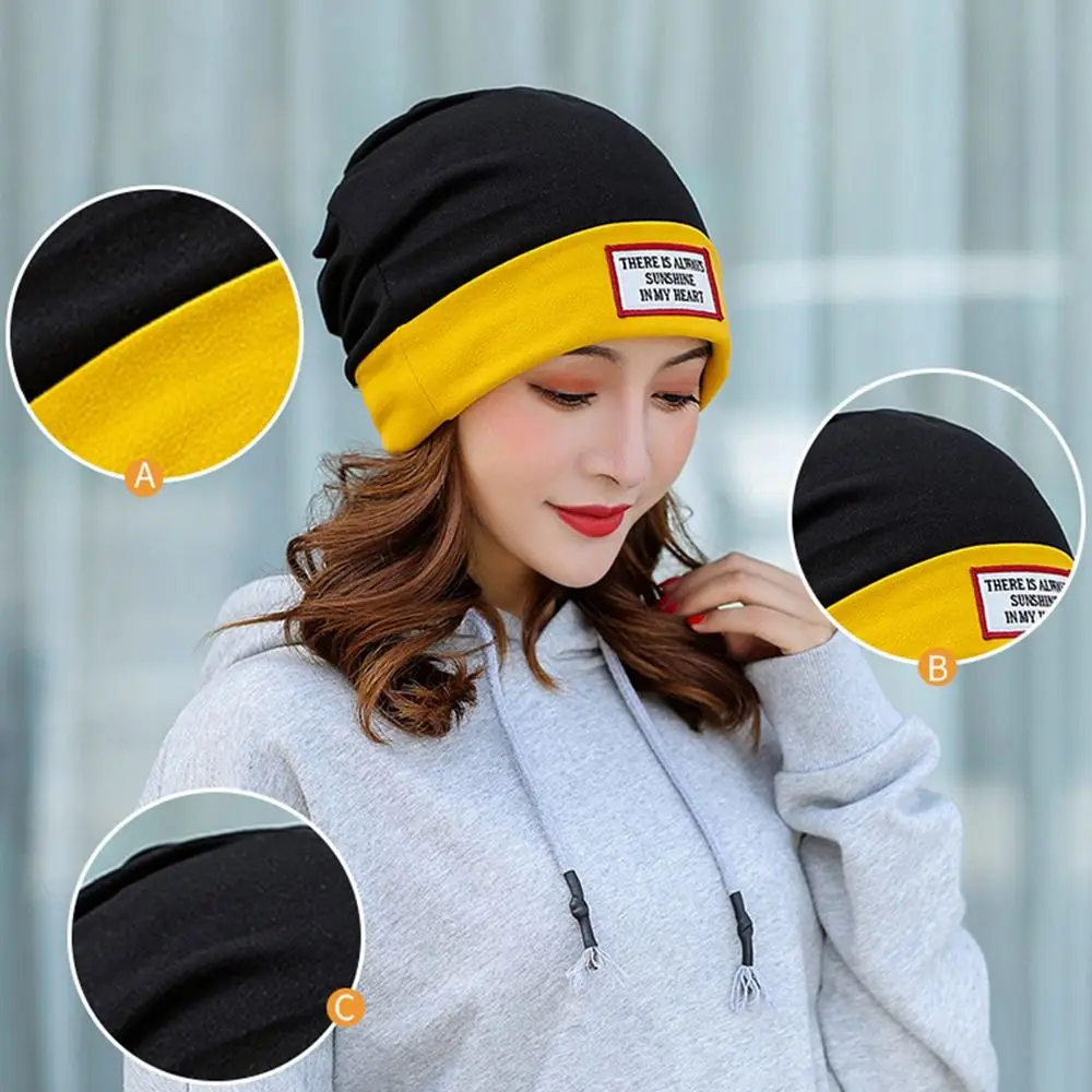 Casual Warm Knitted Hat Windproof Coldproof Multifunctional Bonnet Caps Ear Protection for Autumn Winter