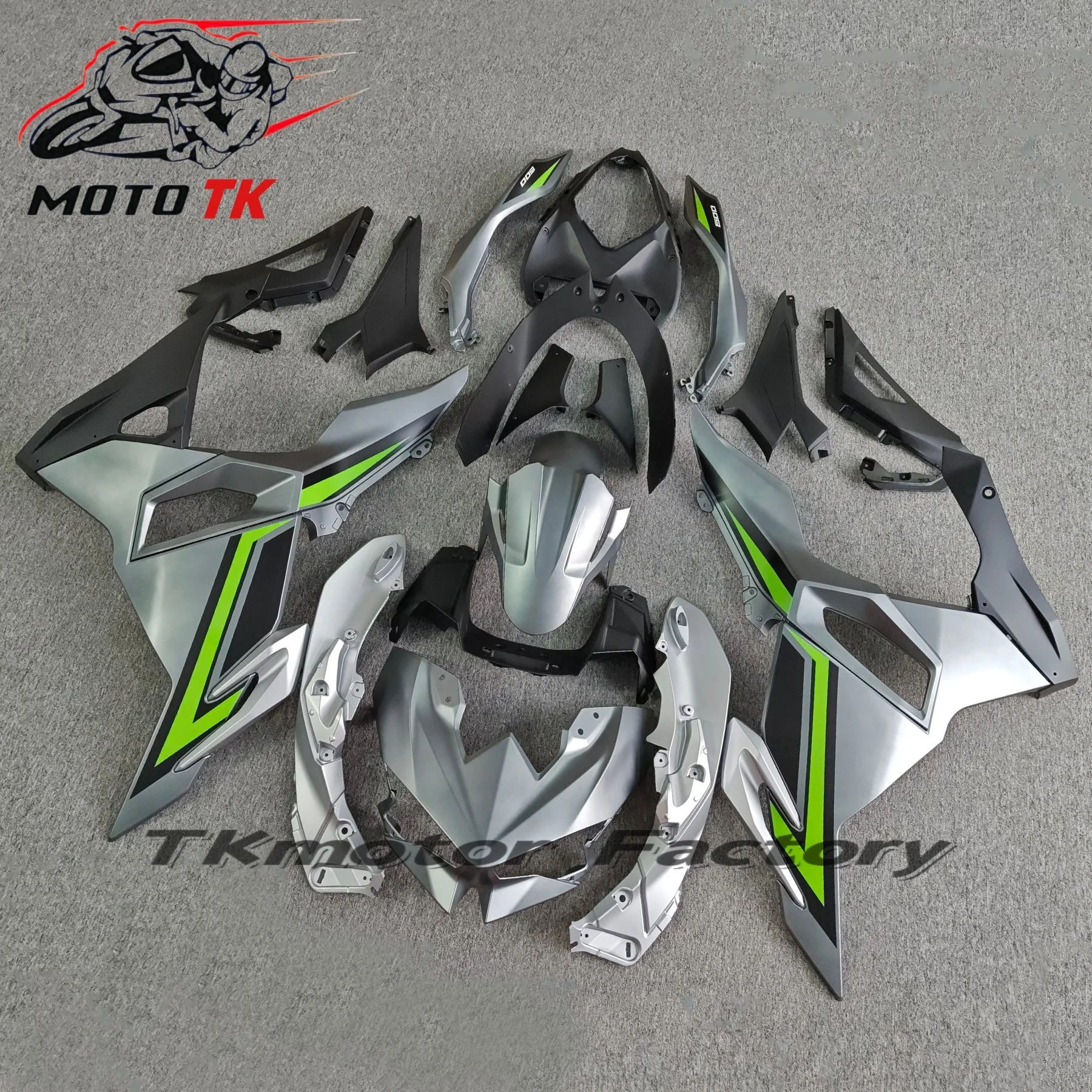 Racing Style ABS Injection Molded Bodywork Set 24 25 Bodywork Cowl Set Silver Grey Suitable For Kawasaki Ninja500 EX 500 For Nin