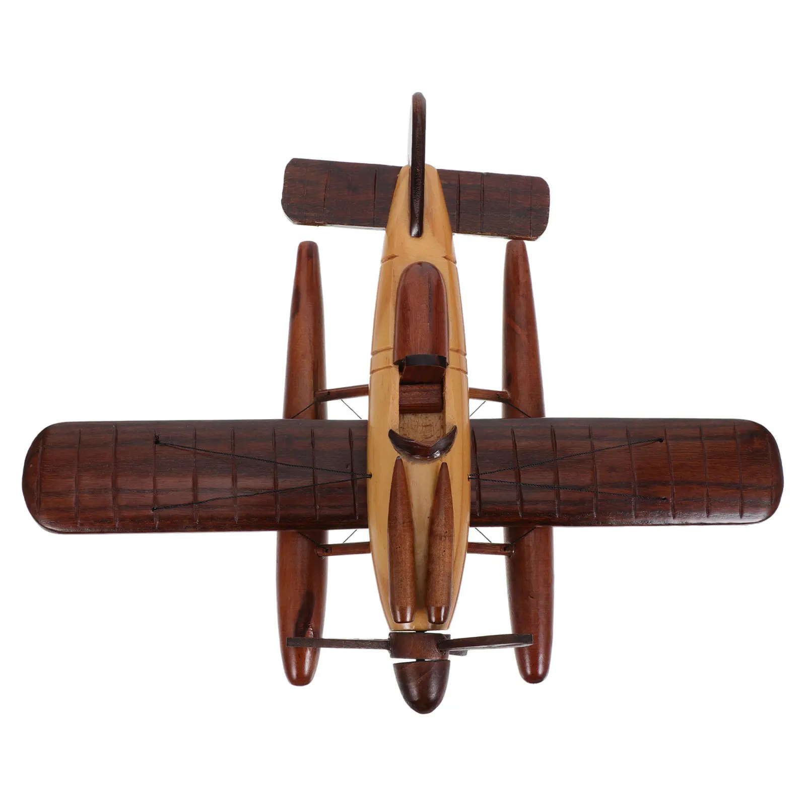 

Wooden Vintage Airplane Sculpture Desktop Decor Home Office Retro Biplane Ornamental Photo Prop Aircraft Plane
